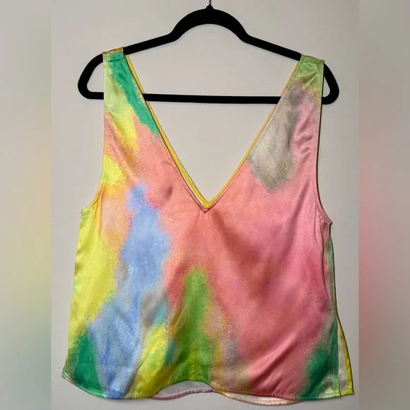 NEW STINE GOYA - Elanor Heavy Satin Top - Fireworks size Small